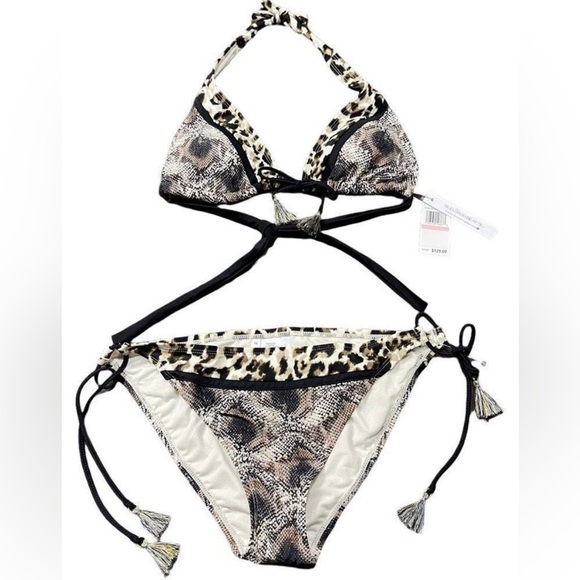 Bleu Rod Beattie Bikini Skin Games 2 Piece Swimsuit Snakeskin Print Sz 10 - Picture 4 of 11